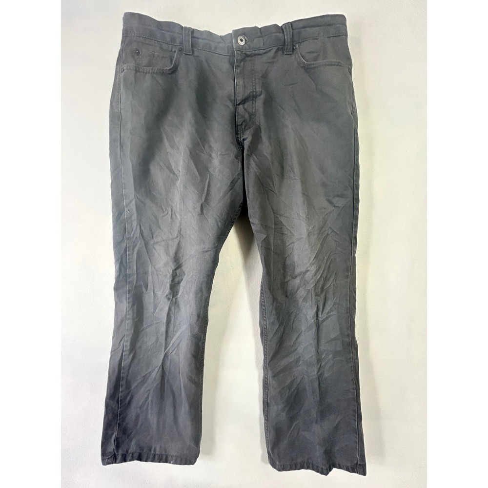 Dockers Mens Classic Fit Flat Front Chino Pants Charcoal Gray 100%‎ Cotton 36x29